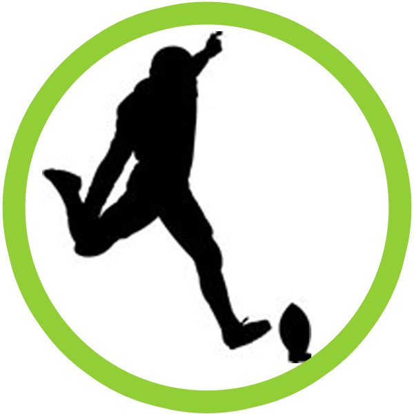 Kick Off Large - Football Kicker Silhouette Shower Curtain (600x600)