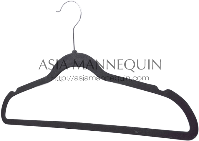 Clothes Hangers Velvet With Clips Hve006 Velvet Clothes - Clothes Hanger (1200x1200)