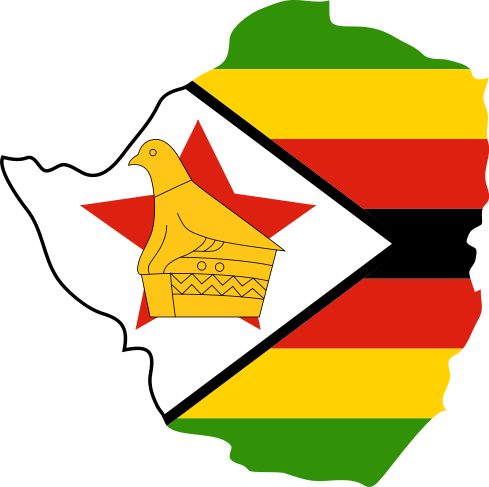 Banner Library Library Africa Svg Yellow - Zimbabwe Flag In Country (489x487)