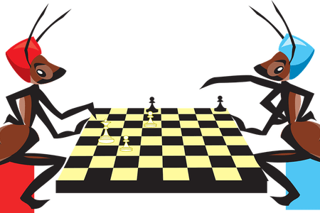 Clip Art Free Board Game Clipart - Ants Playing Chess (custom) Mugs (450x300)