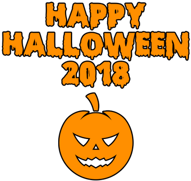 Happy Halloween 2018 Scary Round Pumpkin Bloody Font - Happy Halloween Images 2018 (400x400)