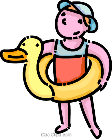 Child With An Inflatable Toy Royalty Free Vector Clip - Child With An Inflatable Toy Royalty Free Vector Clip (387x480)