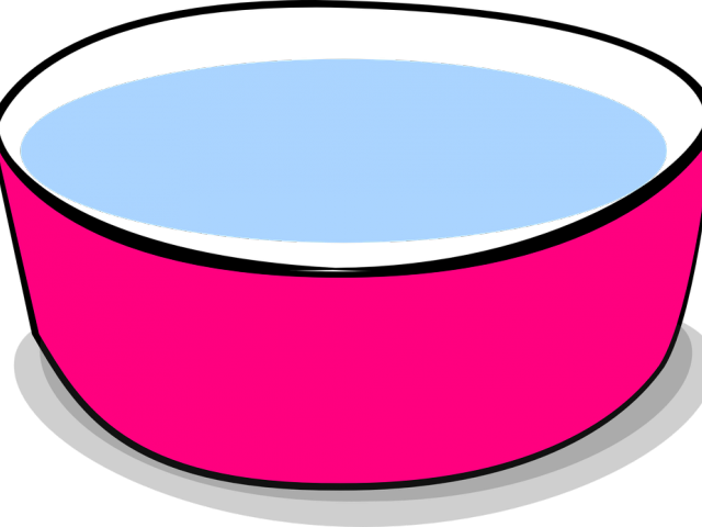 Fish Bowl Clipart Drink - Cartoon Dog Water Bowl (640x480)