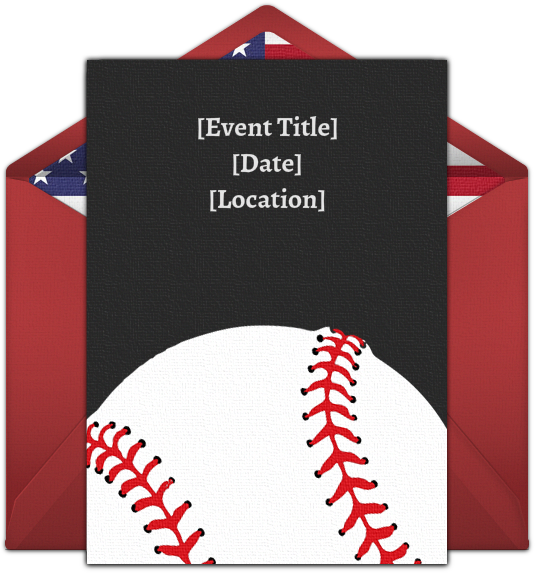 Customizable Baseball Online Invitations - Baseball (650x650)