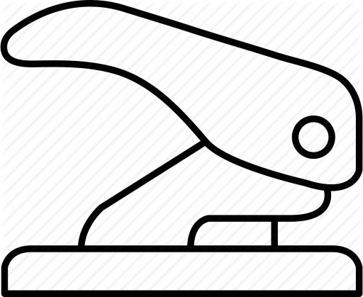 Vector Black And White Stock Stationary - Hole Punch Drawing (512x419)