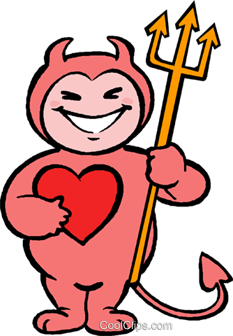 Little Devil Royalty Free Vector Clip Art Illustration - Devil Clipart (334x480)