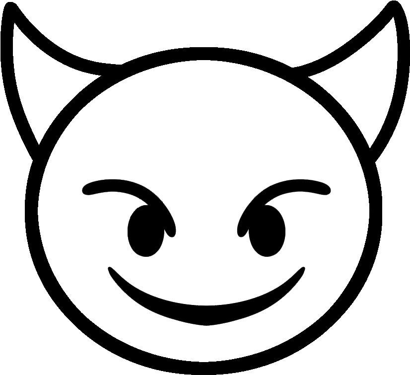 Devil Emoji Vinyl Decal - Emojis Coloring Pages (921x894)