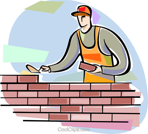 Brick Layers Royalty Free Vector Clip Art Illustration - Mason Clip Art (480x434)
