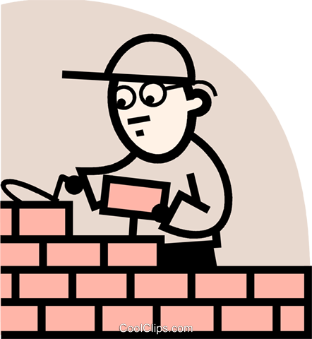 Brick Layers Royalty Free Vector Clip Art Illustration - Brick (442x480)