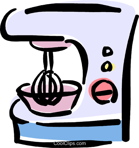 Electric Mixer Royalty Free Vector Clip Art Illustration - Illustration (451x480)