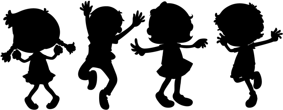 Kids Silhouette Png - Cartoon Kids (950x373)