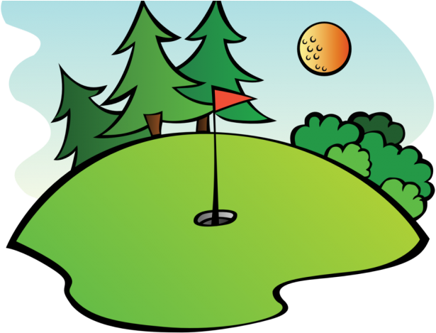 Golf Clipart Public Domain - Mini Golf Course Cartoon (640x480)