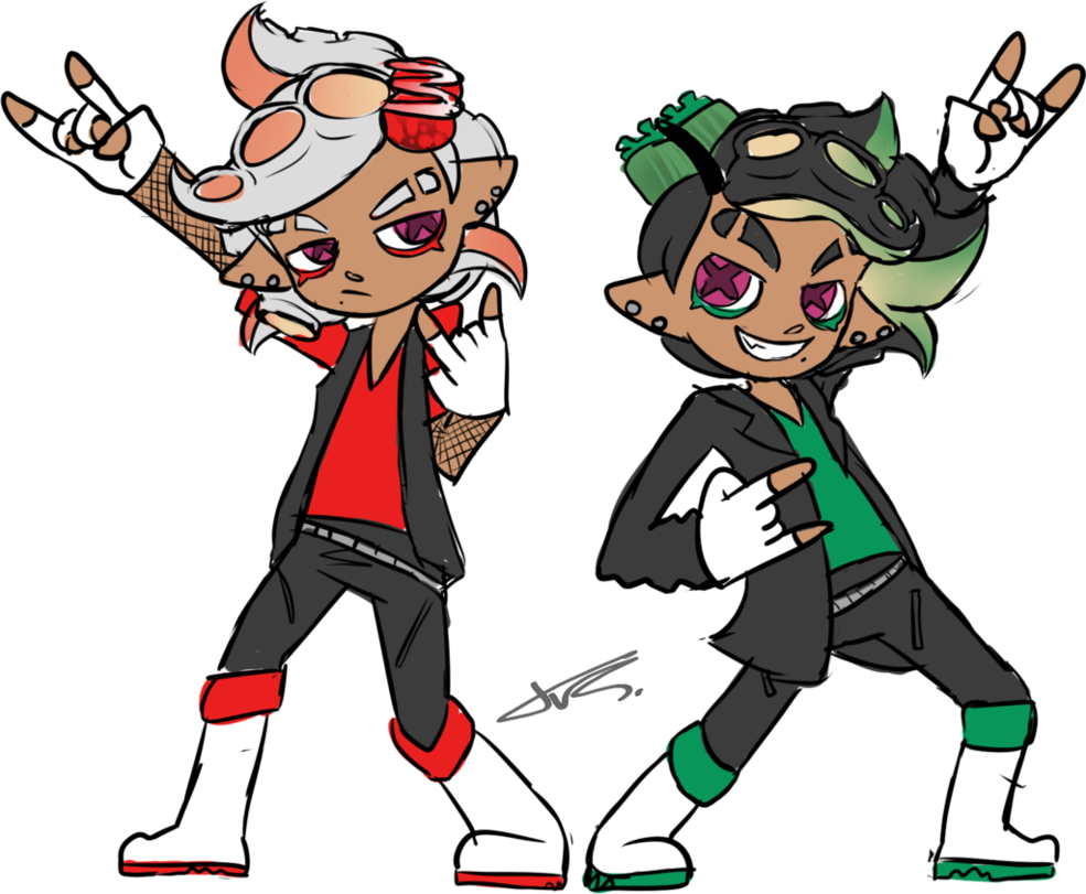 Nose Bleeds, Kraken, Nintendo, Fanart, Pride, Character - Tako And Yaki Octo Sisters (985x811)