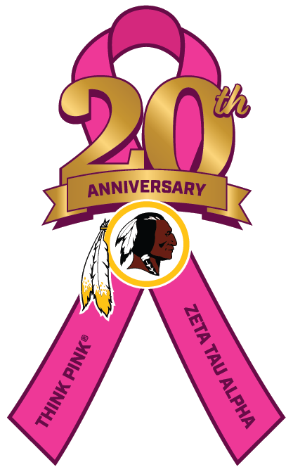 Ribbon Logo - Think Pink Washington Redskins (417x674)