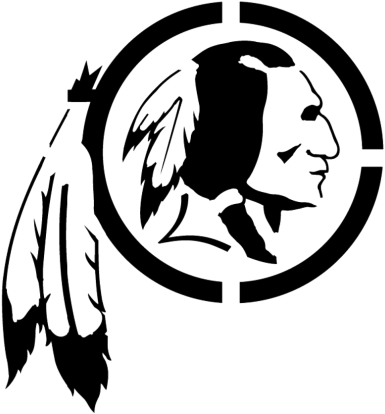 Washington Redskins Png Image - Washington Redskins Logo Black And White (399x428)