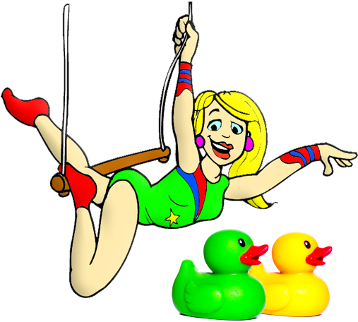 Acrobatic Duck Chaoyang Theatre Beijing - Cartoon (520x487)