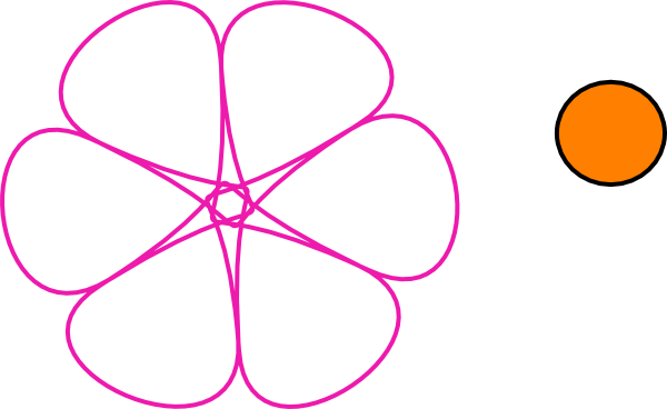 Pink Flower Clipart Outline - Pink Flower Outline Clipart (600x368)