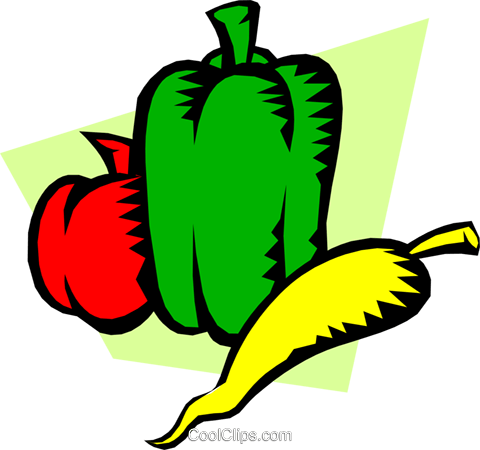 Green Peppers Royalty Free Vector Clip Art Illustration - Illustration (480x450)