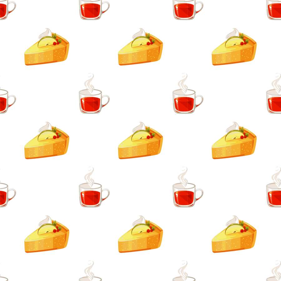 Cake Pattern Png Clipart Tea Chocolate Cake - Transparent Food Pattern Png (900x900)