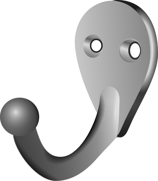 Jpg Black And White Library Coat Hook Clipart - Clothing (522x596)