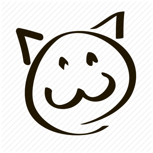 Cat Face Text - Emoticon (512x512)