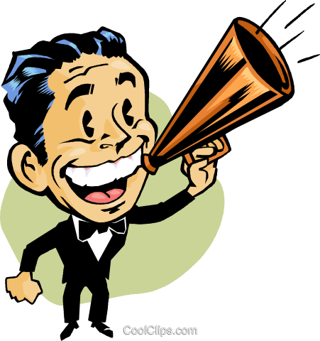Man Making Announcements Royalty Free Vector Clip Art - Announcement Animation (451x480)