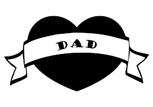 Heart Silhouette Dad Heart Banner Bookami® Silhouette - Dad Heart Silhouette (500x500)