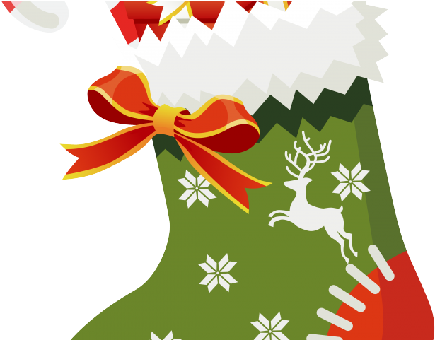 Poinsettia Clipart Candy Cane - Green Christmas Stocking Clip Art (640x480)