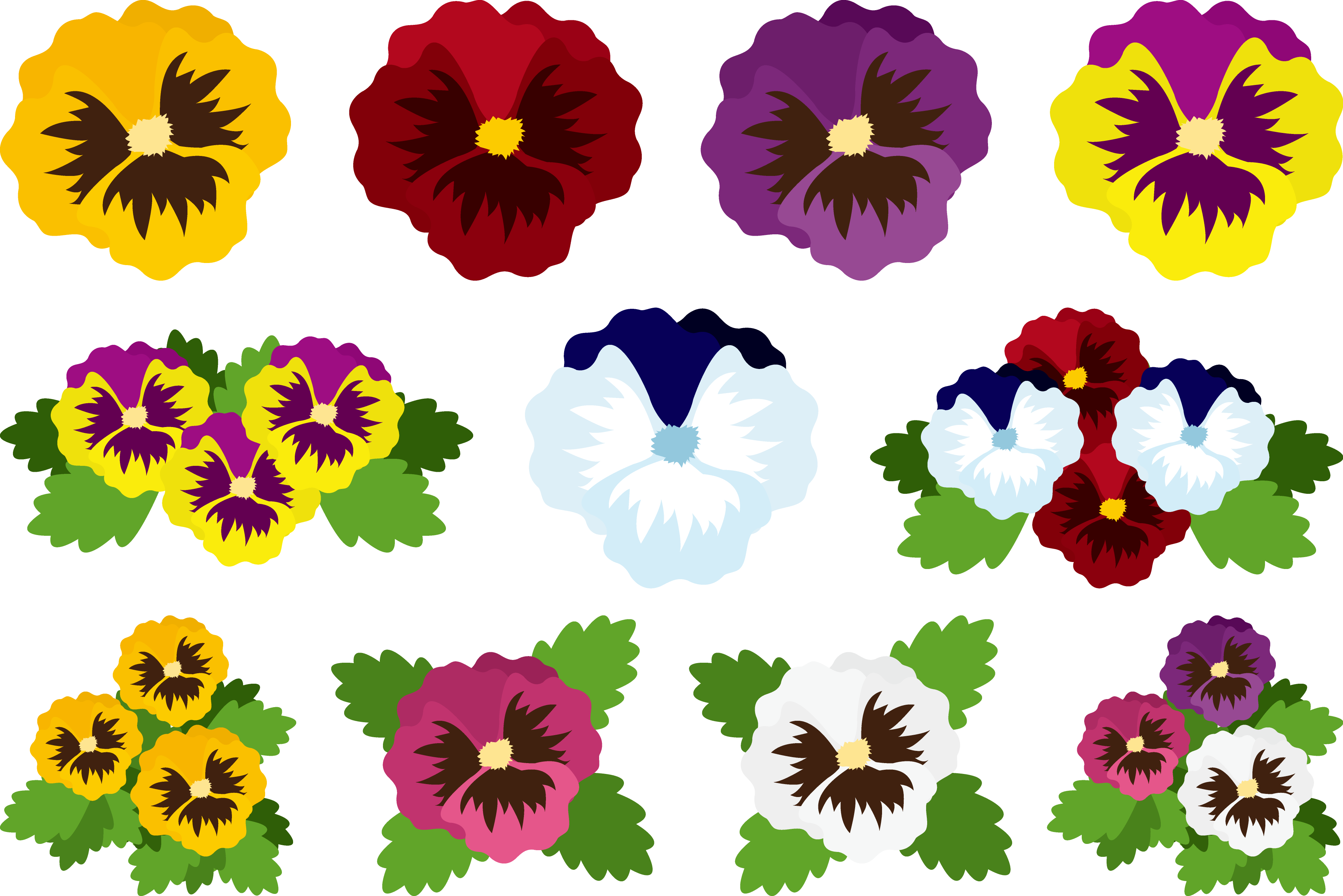 More Information - パンジー 素材 イラスト 無料 (3840x2562)