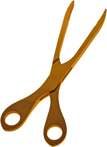 Wooden Grilling Tongs - Scissors (456x600)