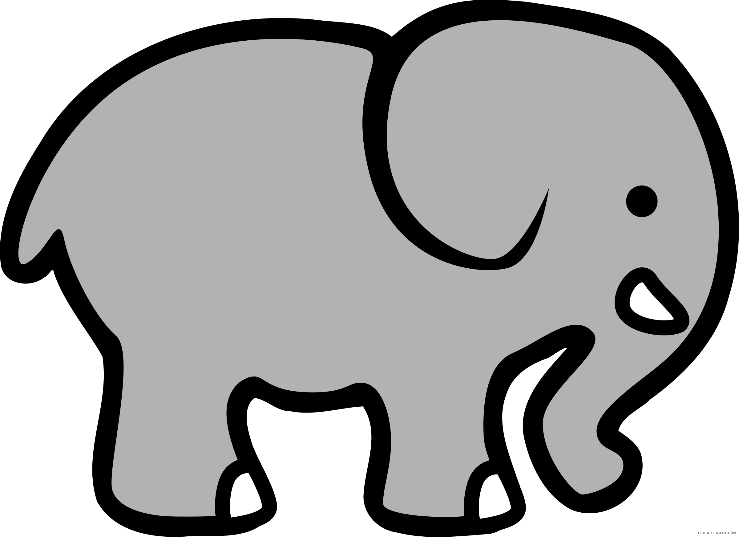 Picture Freeuse Best Hd Cartoon Animal - Simple Cartoon Elephant (2400x1743)
