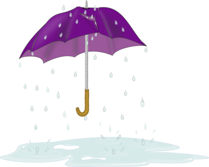 Rain Drop Puddle Computer Icons - Cartoon Umbrella And Rain (424x340)