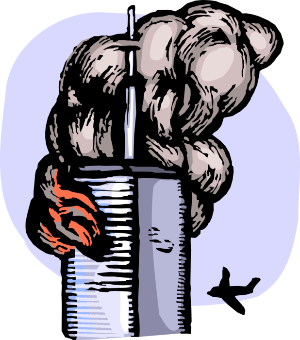 Vector Illustration Of World Trade Center Wtc 9/11 - Ataque Terrorista Png (618x700)