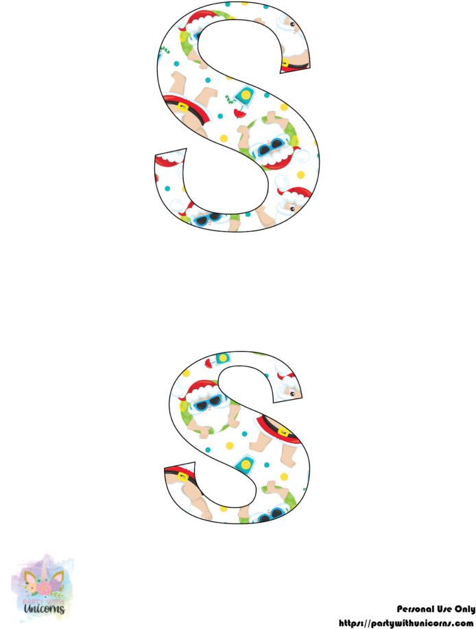 Summer Santa Clip Art Letters - Illustration (724x1024)