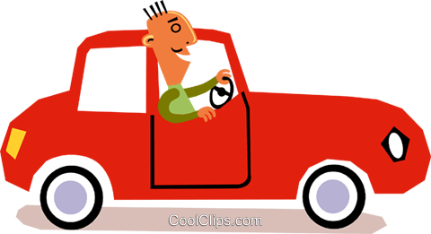 Man Driving A Car Royalty Free Vector Clip Art Illustration - Cartoon Car Crash (480x261)