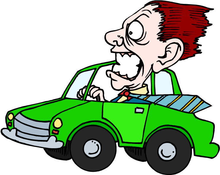 Scary Clipart Driver - Driving (750x594)