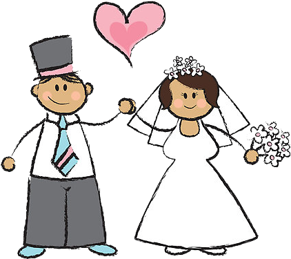 Married - Just Married Cartoon (472x403)