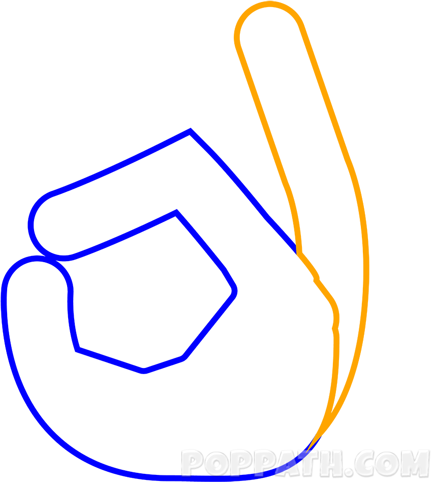 Next We Will Draw The Middle Finger Extending To The - Okdrawing (1000x1000)