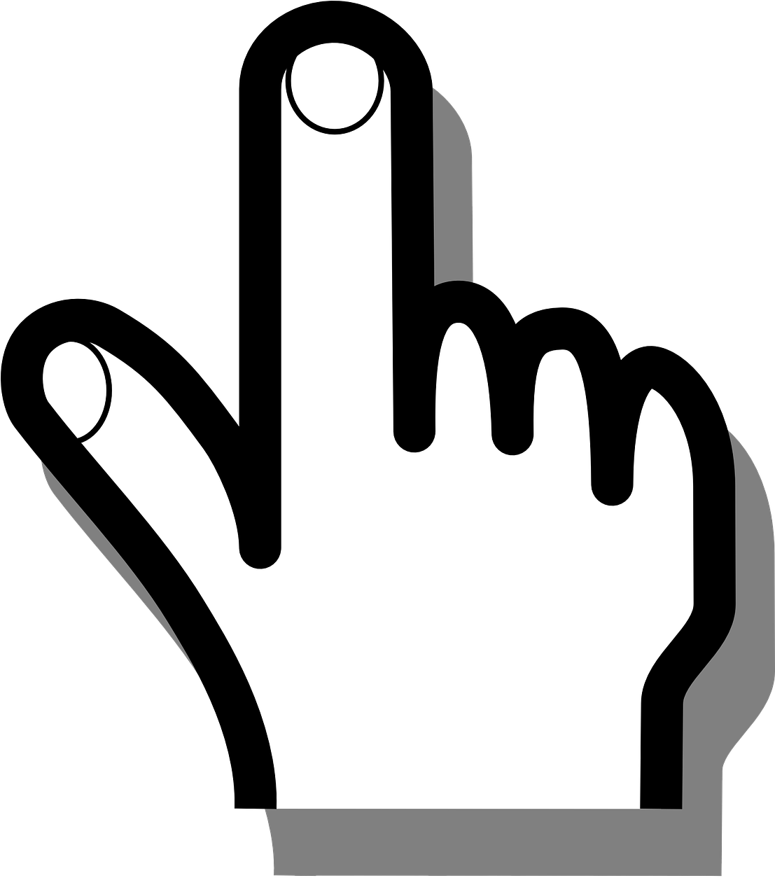 Mouse Pointer Hand Finger - Pointing Finger (1106x1280)