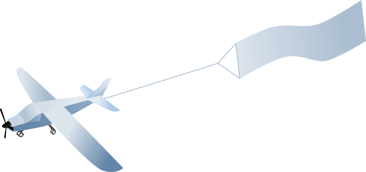 Airplane Aircraft Aviation Aerial Advertising Computer - Plane With Banner Png (720x340)
