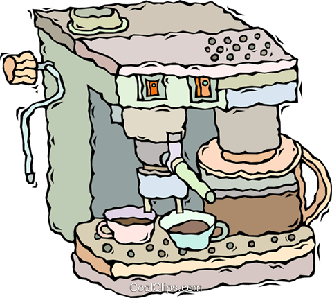 Cappuccino Machine Royalty Free Vector Clip Art Illustration - Cappuccino Machine Royalty Free Vector Clip Art Illustration (480x430)