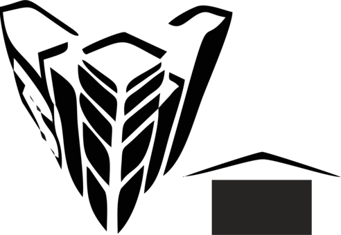 Building Logo Construction Black And White Symbol - Logo Building Art Transparent (492x340)