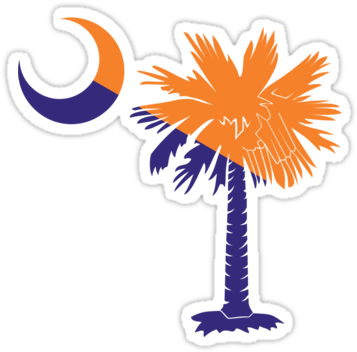 Google Image Of Palmetto Clemson Tree Go Clemson - Clipart Sc Palmetto Tree (375x360)