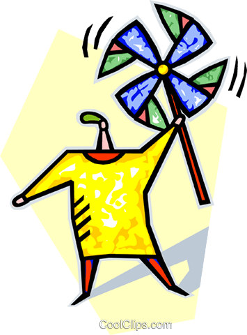 Person Holding A Pinwheel Royalty Free Vector Clip - Person Holding A Pinwheel Royalty Free Vector Clip (355x480)