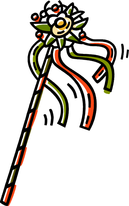 Vector Illustration Of Pinwheel Child's Toy With Ribbons - Illustration (441x700)