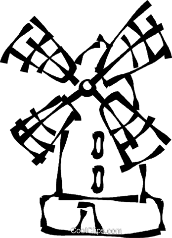 Windmill Line At Getdrawings - Windmühle Clipart (348x480)