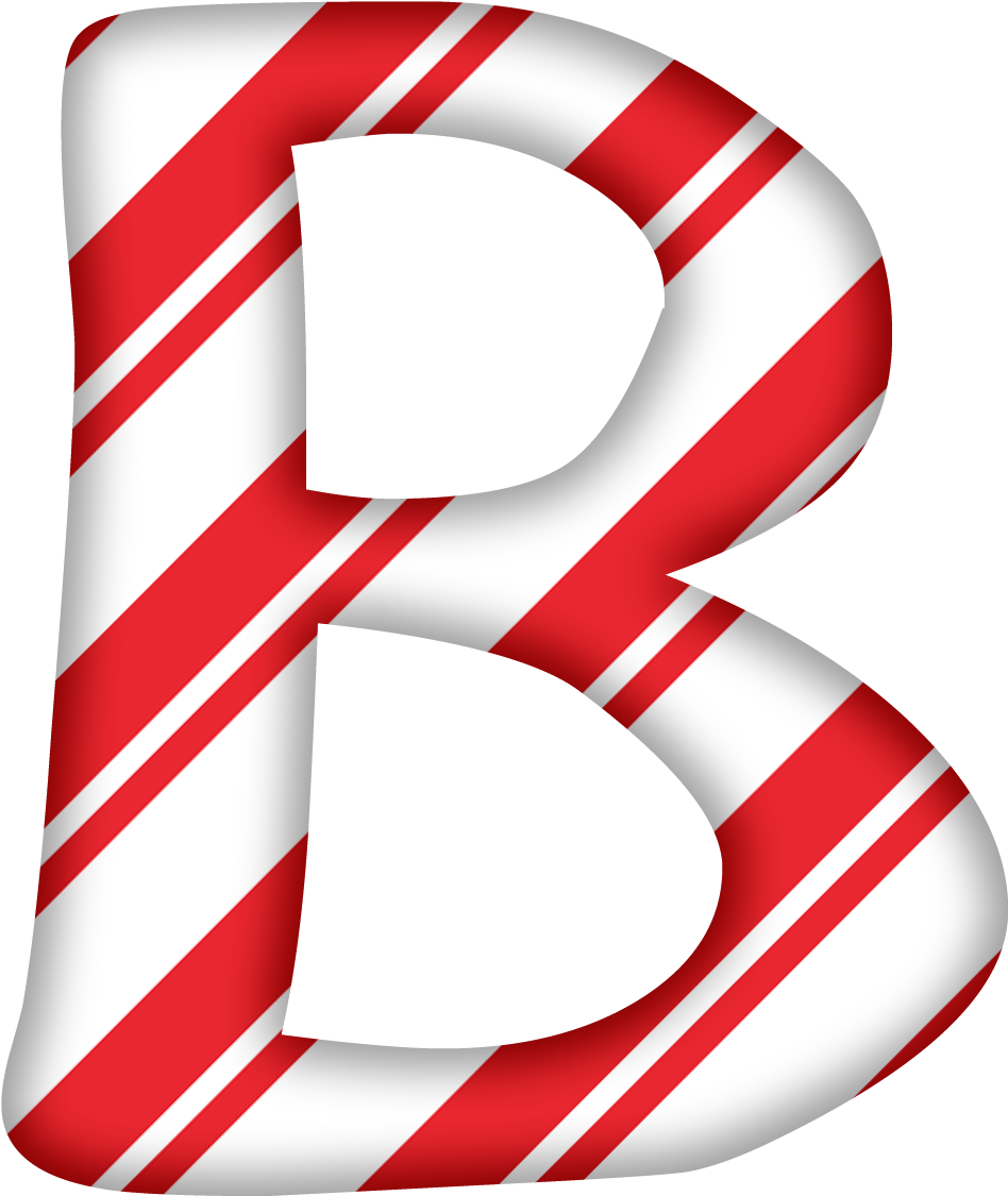 Christmas” Free Digital Scrapbook Kit With Papers, - Candy Cane Letter B (1200x1200)