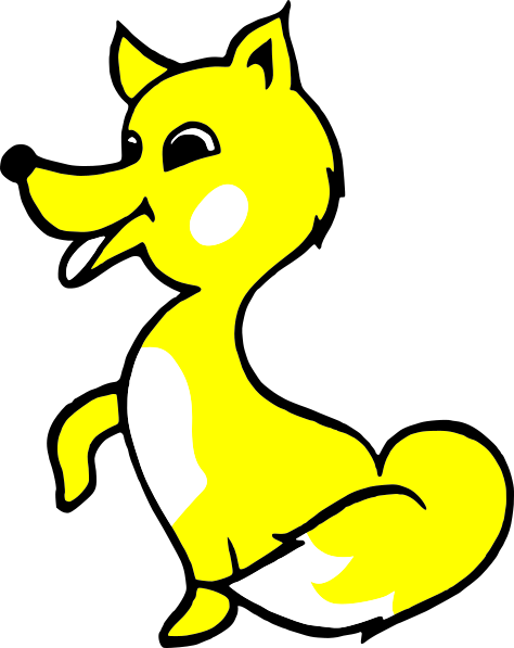 Yellow Fox Kid Clip Art At Clker Com Vector Clip Art - Animals Clip Arts (474x597)