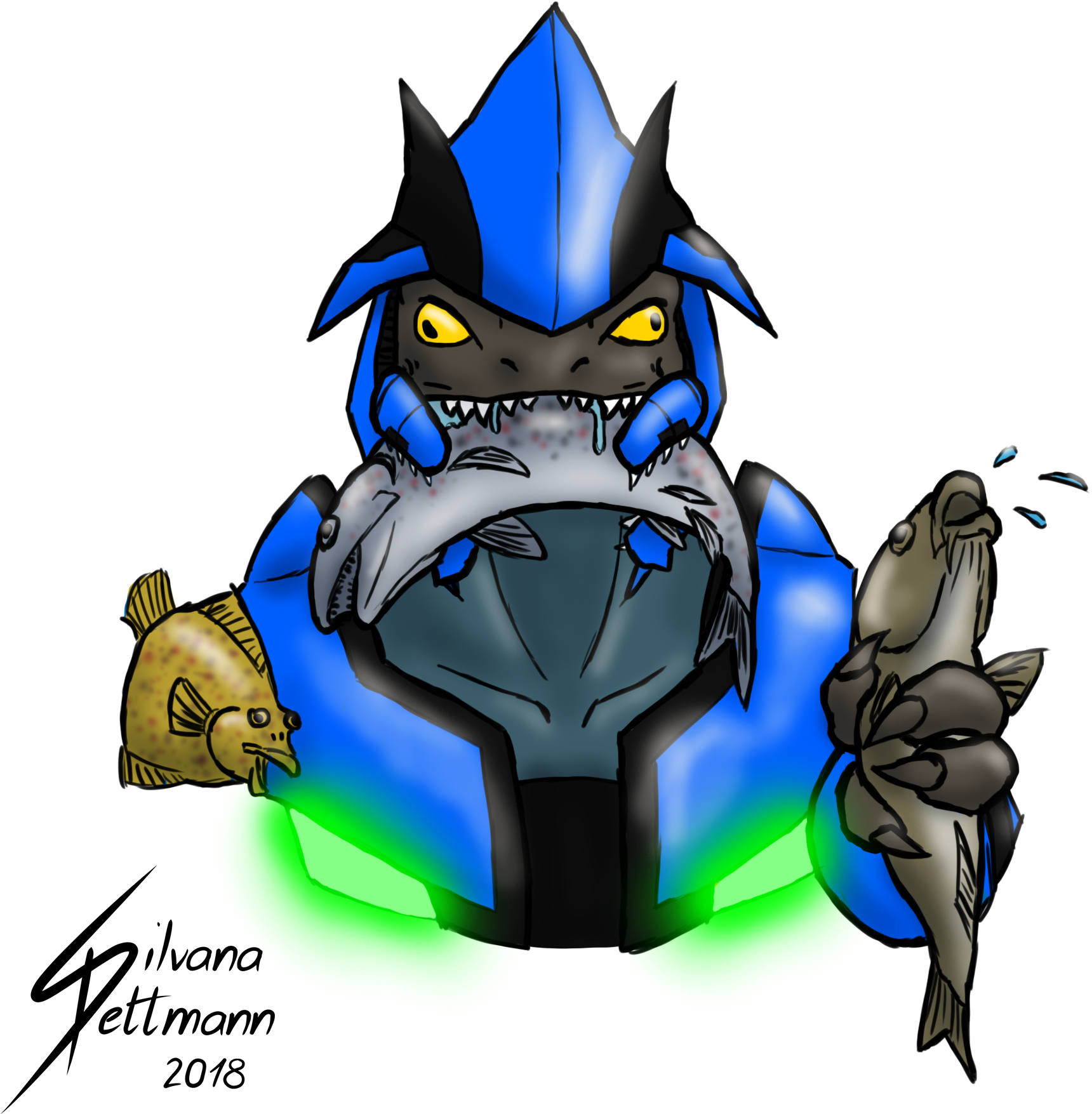 Elites Like To Eat Fish - Cartoon (1735x1813)