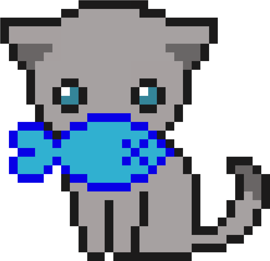 Kitty Eat Fish - Pixel Art Cute Cat (1184x1184)